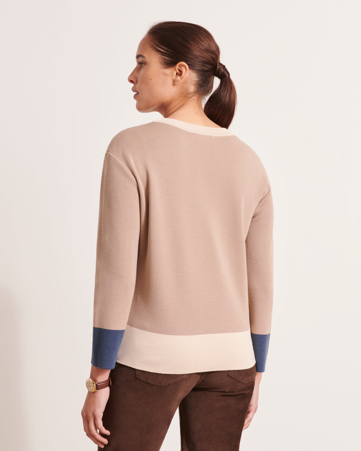 pull col rond en laine mérinos