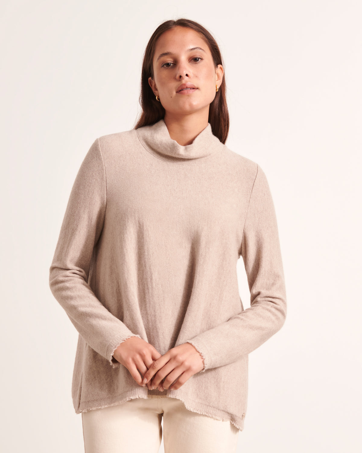 Pull col montant en laine mérinos ACTUEL/12200/022