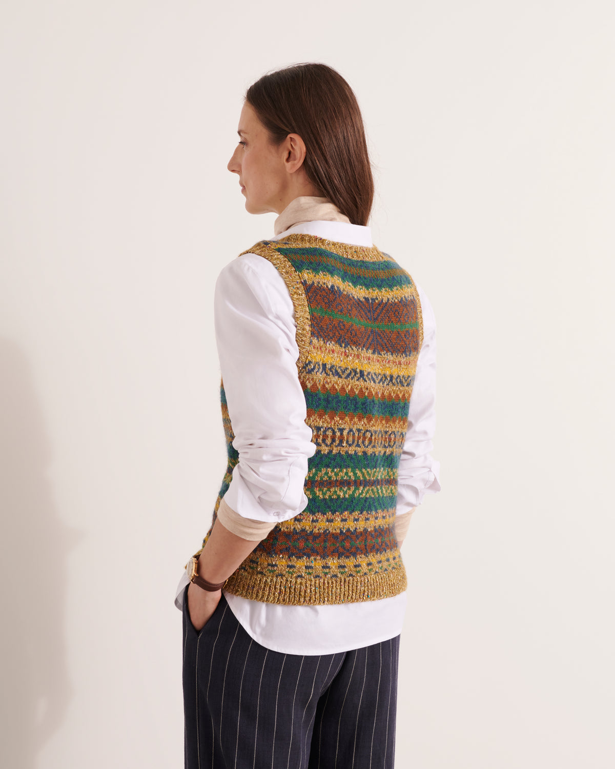 Débardeur en maille jacquard ADYL/12023/806