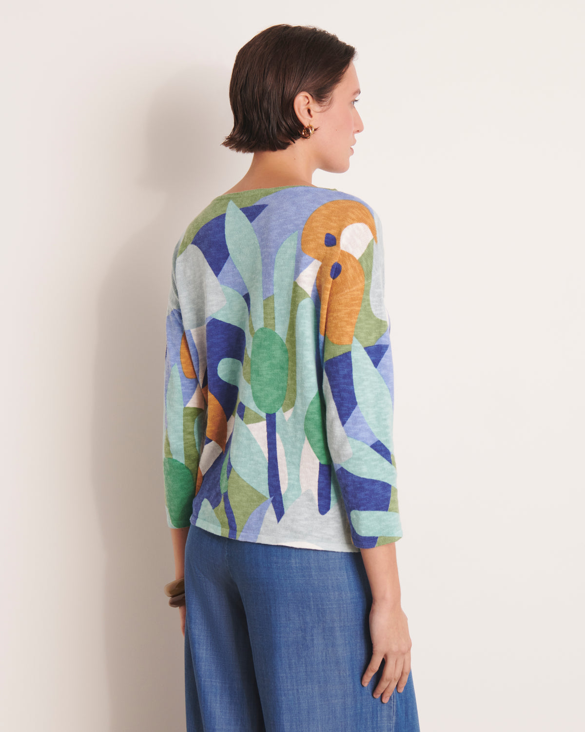 Pull imprimé bleu ALBIZIAME/13192/881