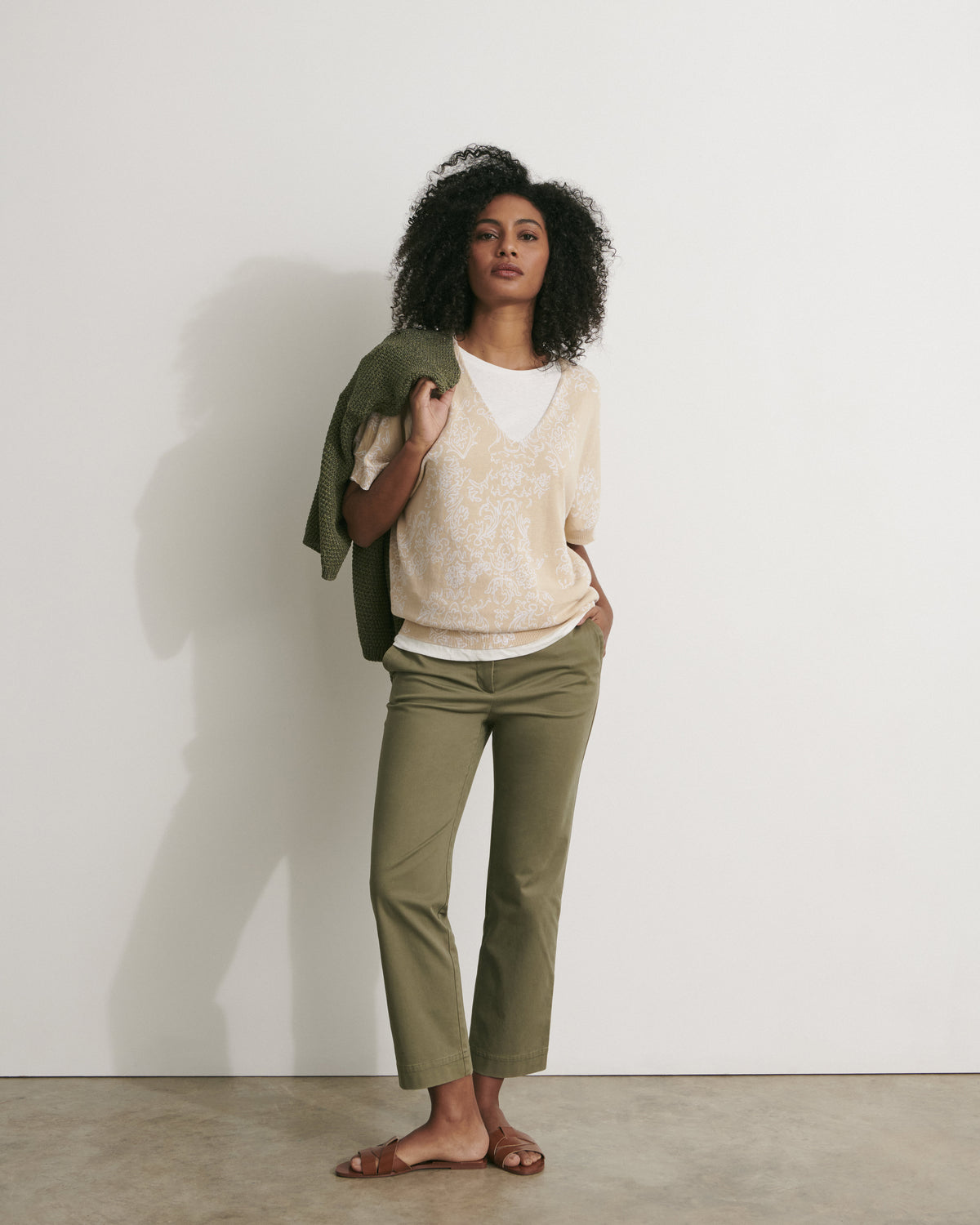 Pull kimono en maille imprimée ALISMA/11074/751