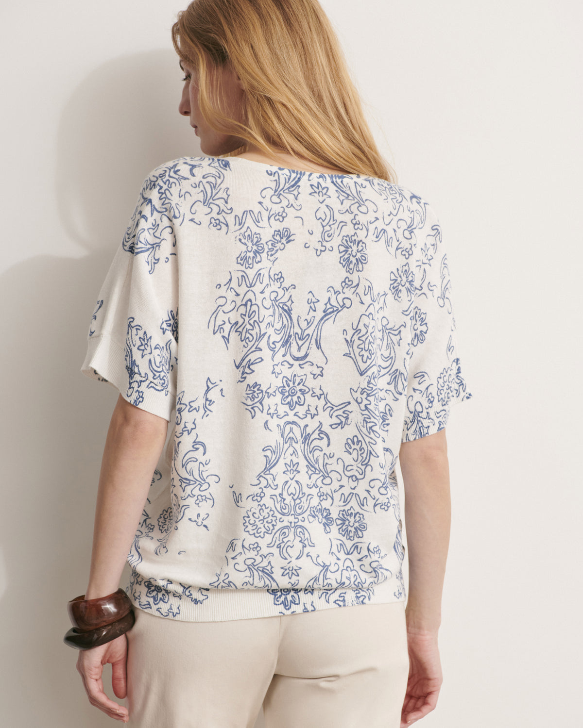 Pull kimono en maille imprimée ALISMA/11074/881