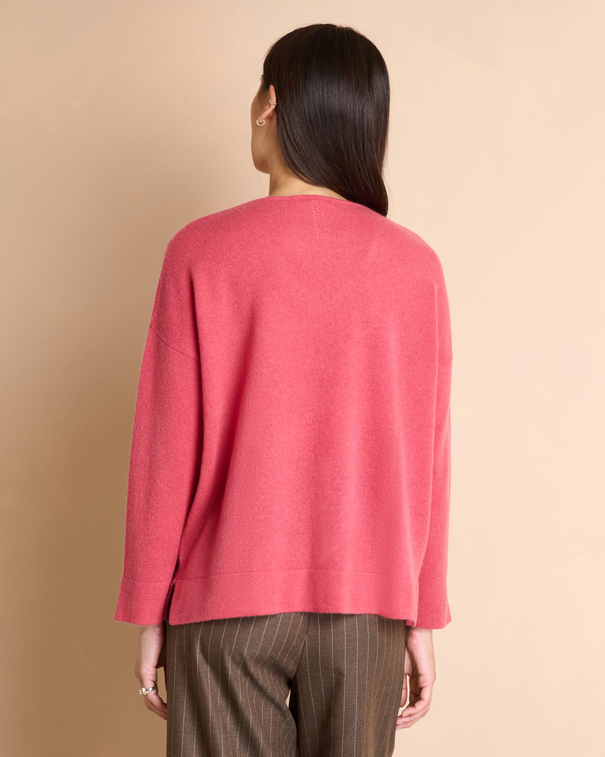 Pull rose oversize encolure V ALOLUX/14052/412