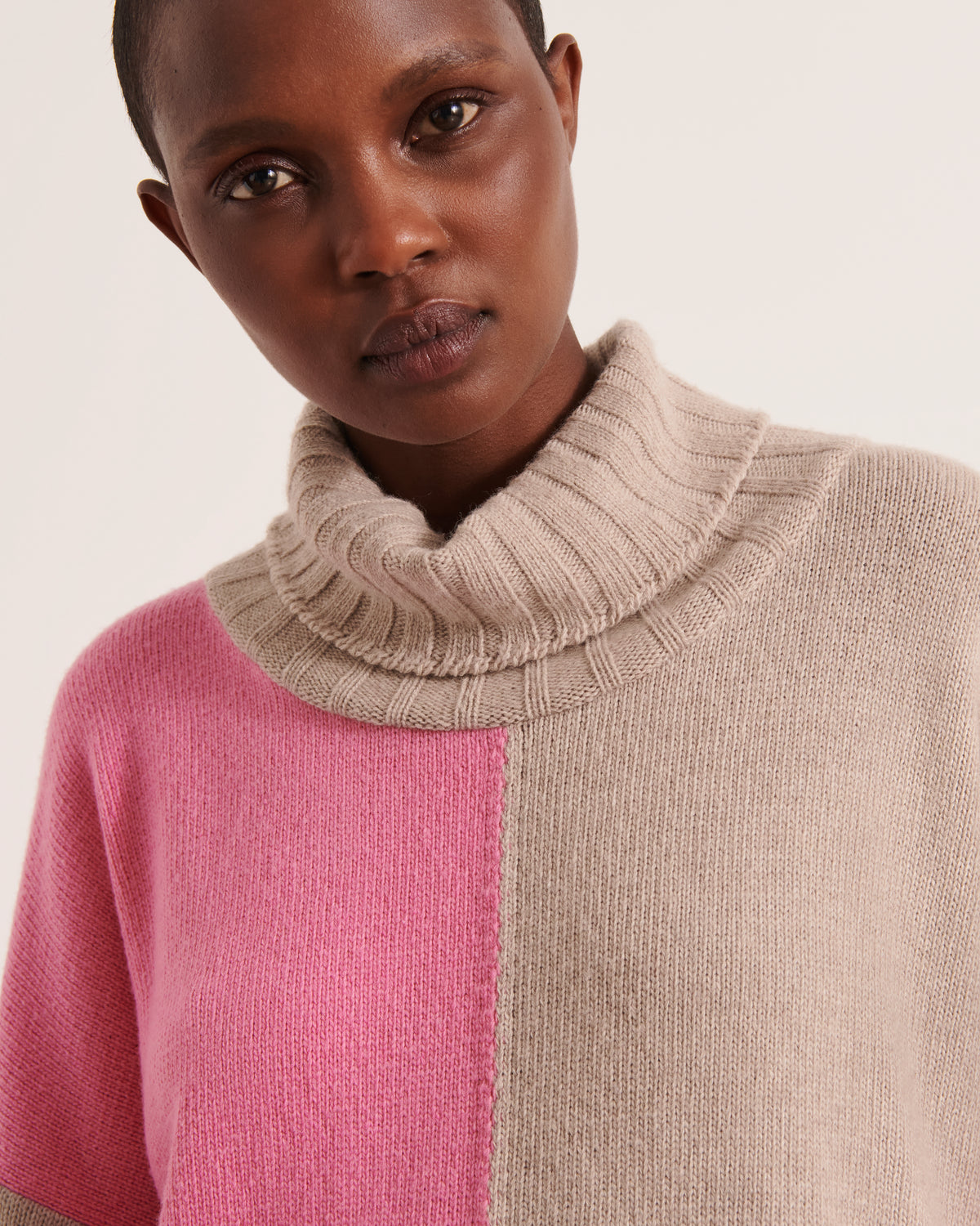 Pull maille intarsia en laine mérinos et cachemire ALPES/12013/650