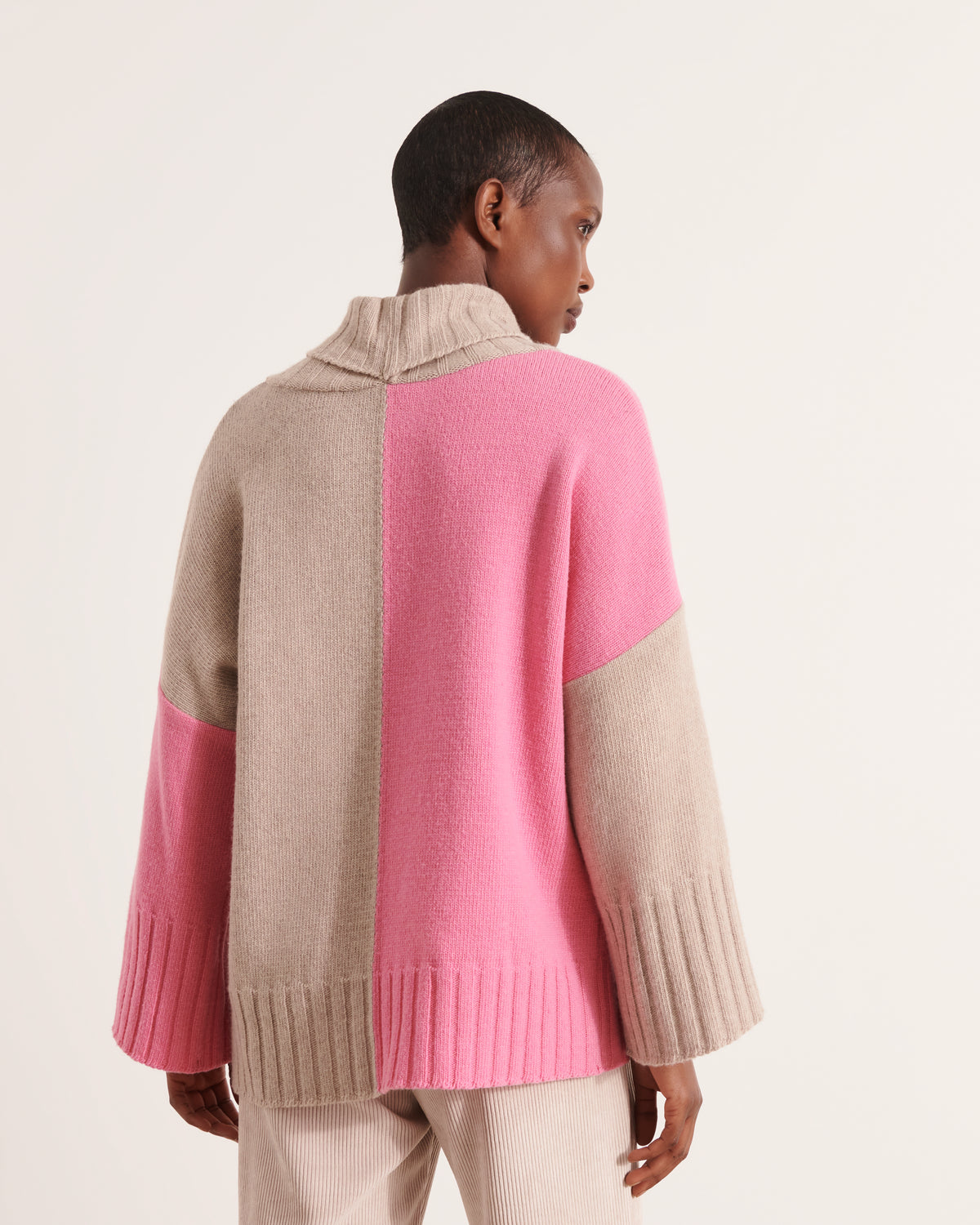 Pull maille intarsia en laine mérinos et cachemire ALPES/12013/650