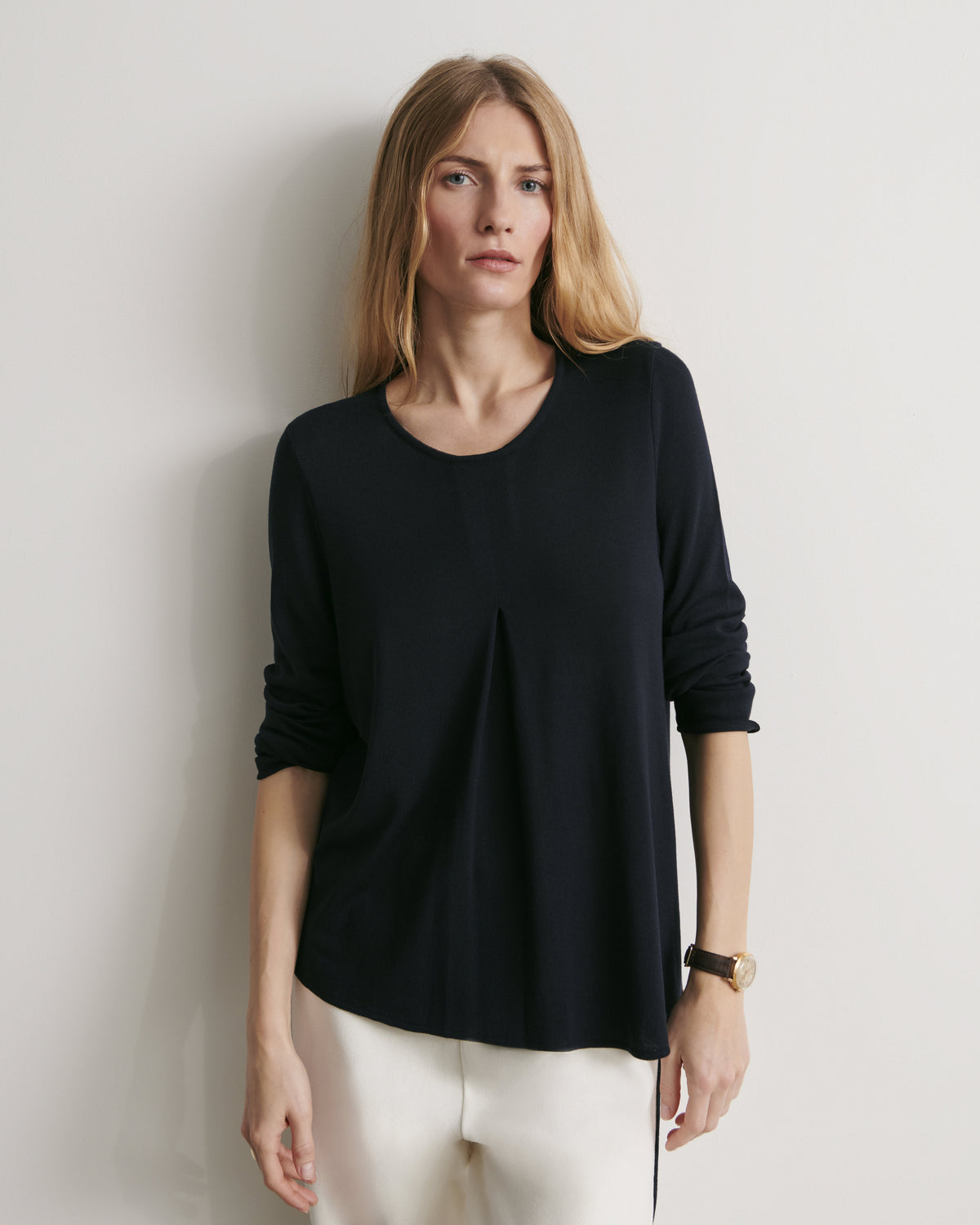 Pull col rond en jersey fluide ALFYNE/11026/317