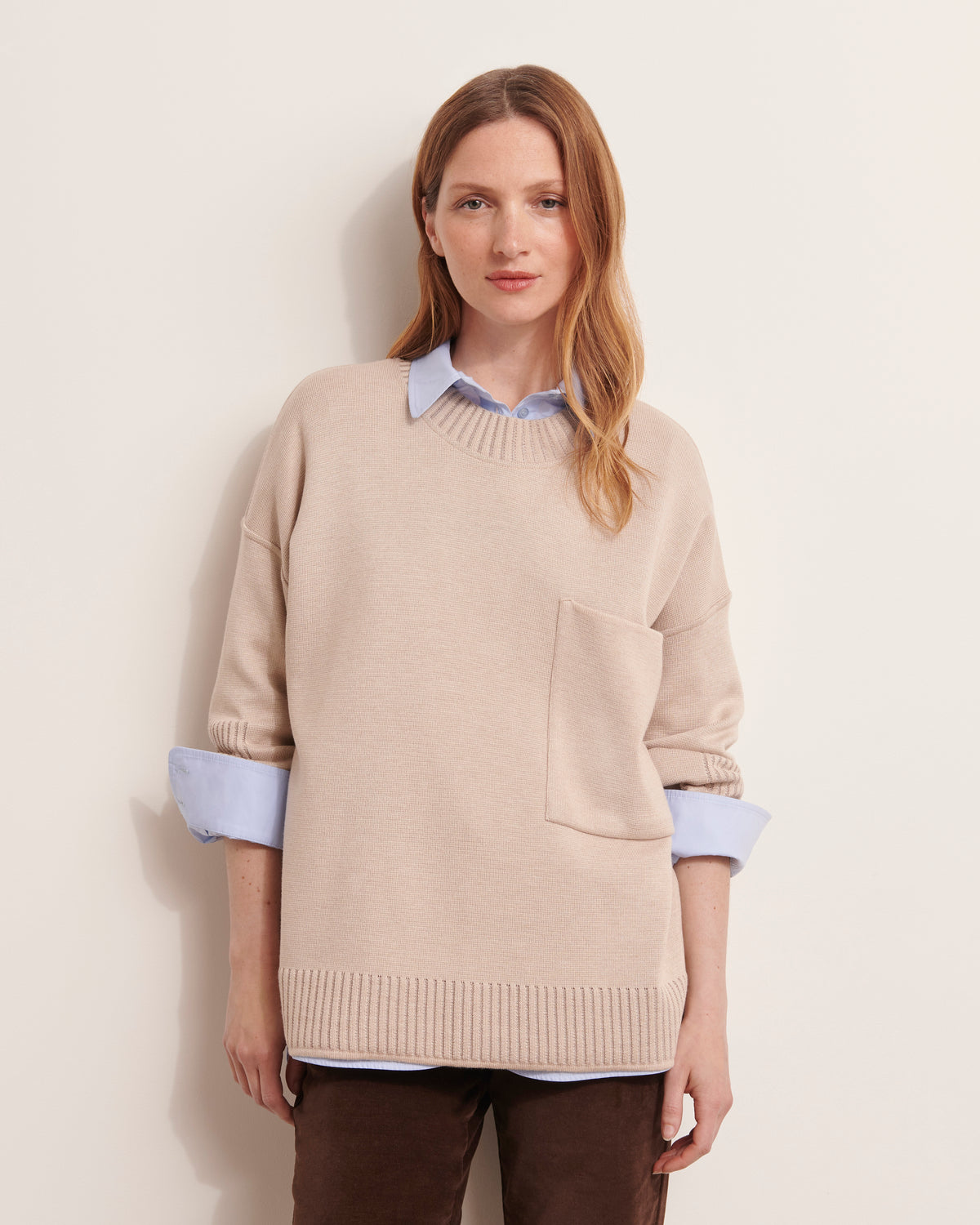 Pull col rond en laine mérinos AMANDE/12017/781