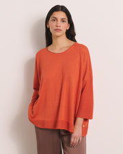 pull en maille irisée oversize orange