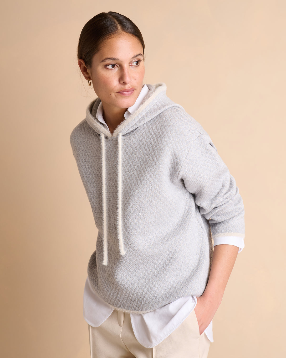 Pull gris à capuche manches longues AMILTON1927/14037/911