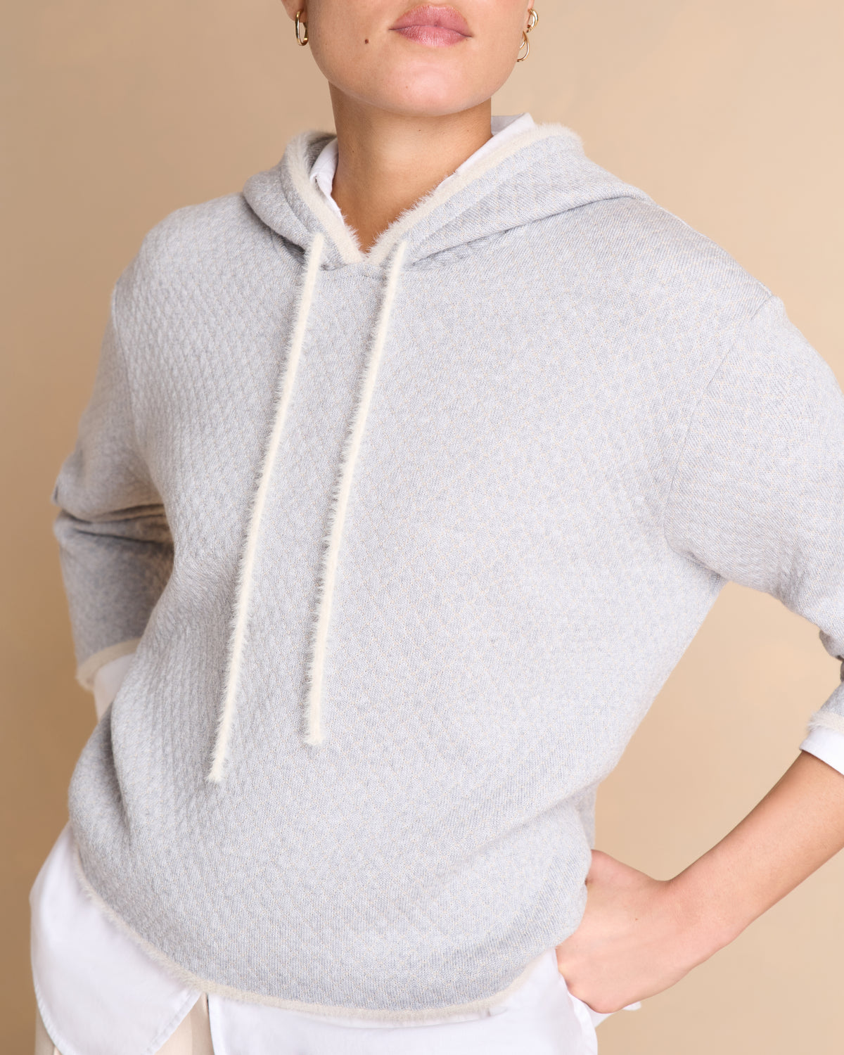 Pull gris à capuche manches longues AMILTON1927/14037/911