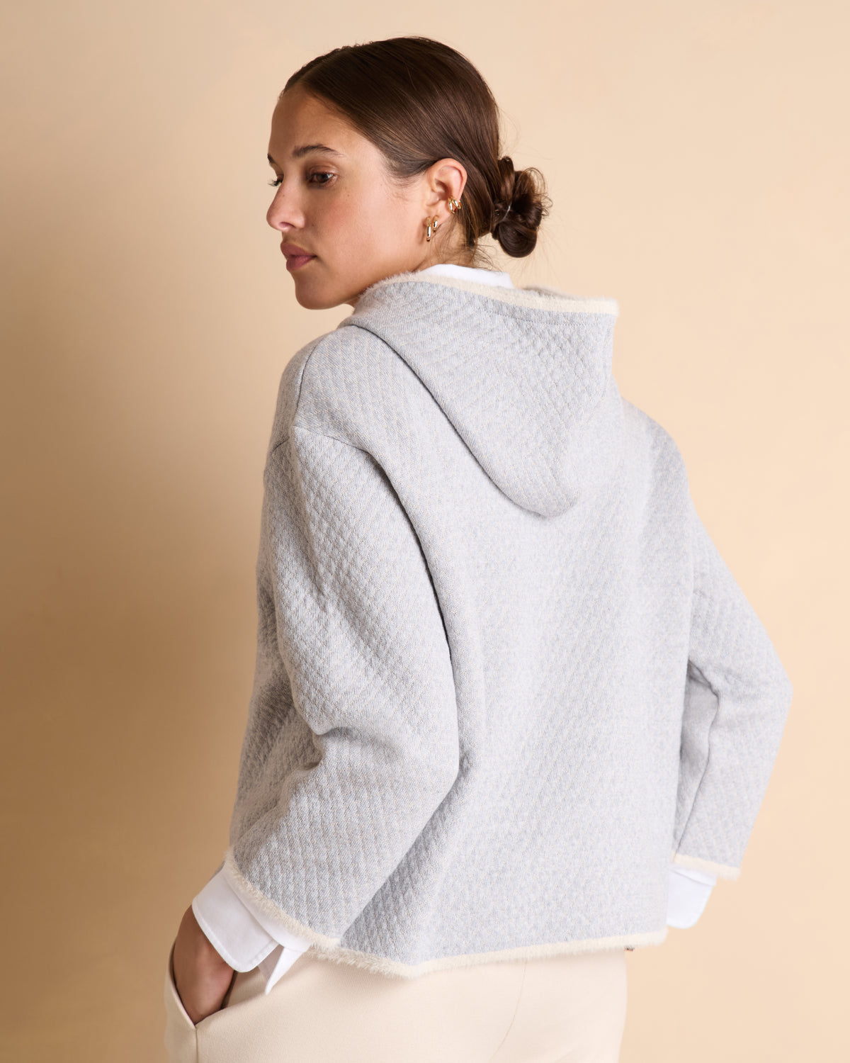 Pull gris à capuche manches longues AMILTON1927/14037/911