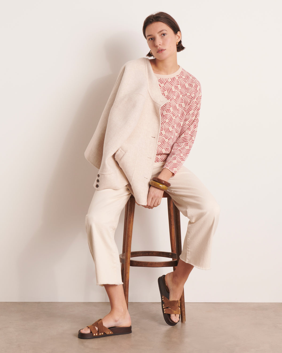 Pull imprimé rose ANDALOUSIE/13072/901