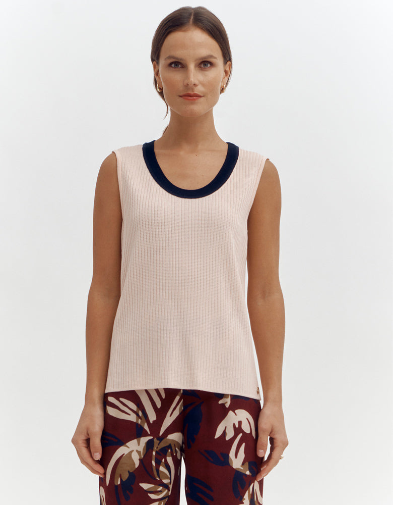 Débardeur twin-set maille côtes ANDY/87043/901