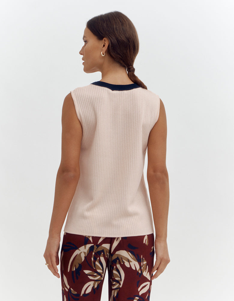 Débardeur twin-set maille côtes ANDY/87043/901