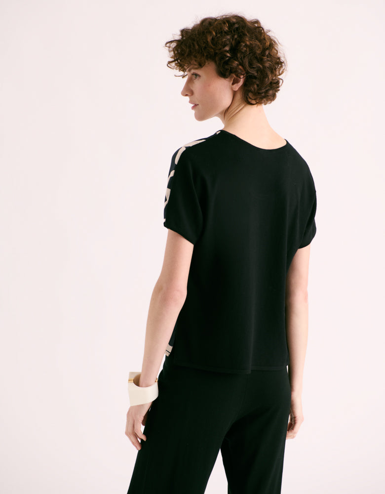 Pull twin-set en maille imprimé ANGUIN/88196/670
