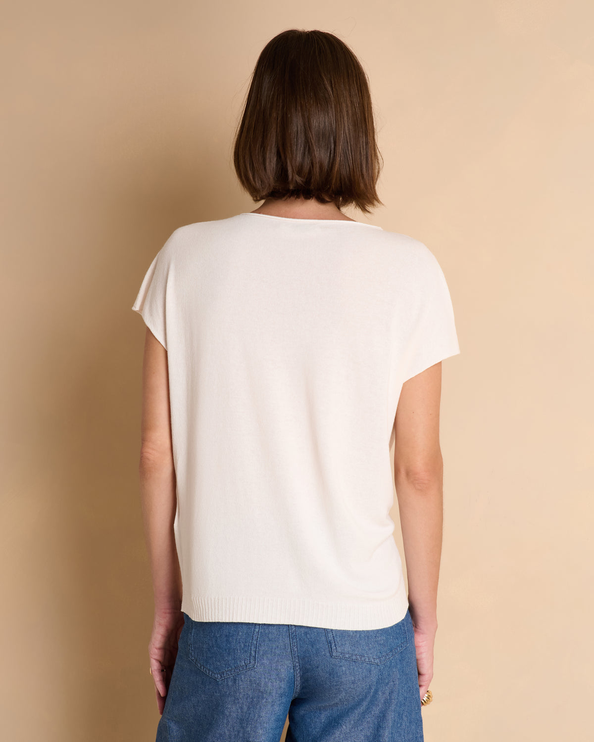 Pull kimono sans manches beige APACHE-U/13345/012
