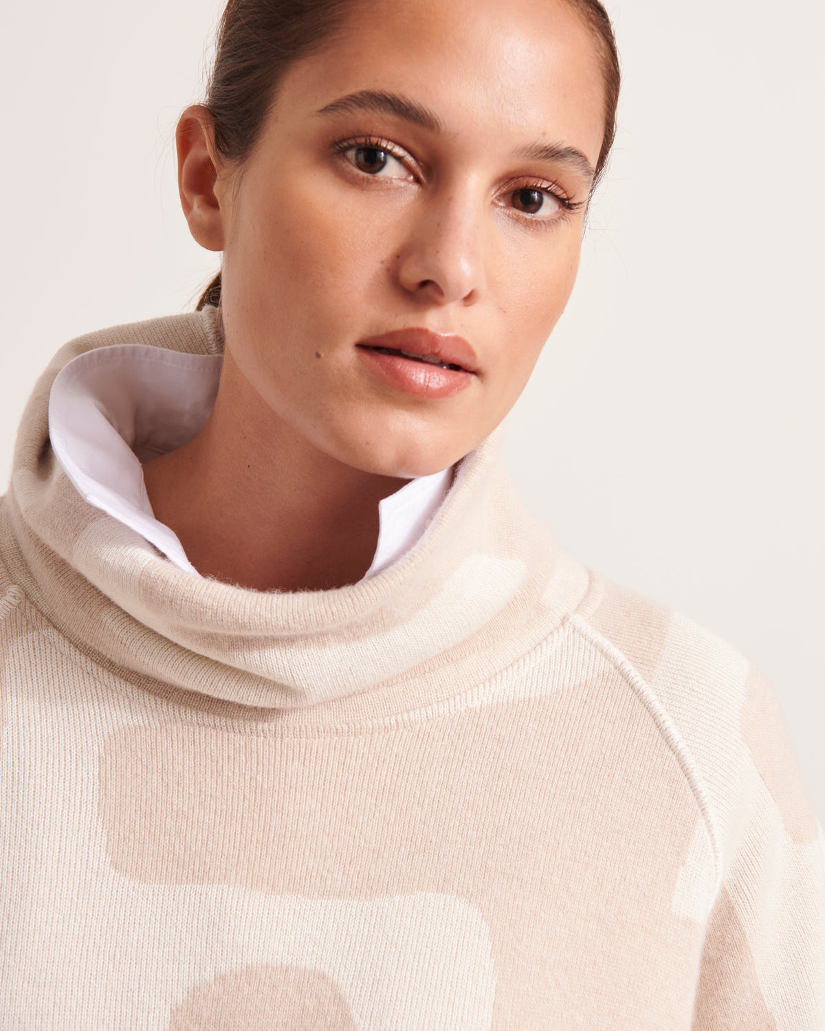 Pull en maille jacquard en laine mérinos et cachemire ARALIA/12068/781