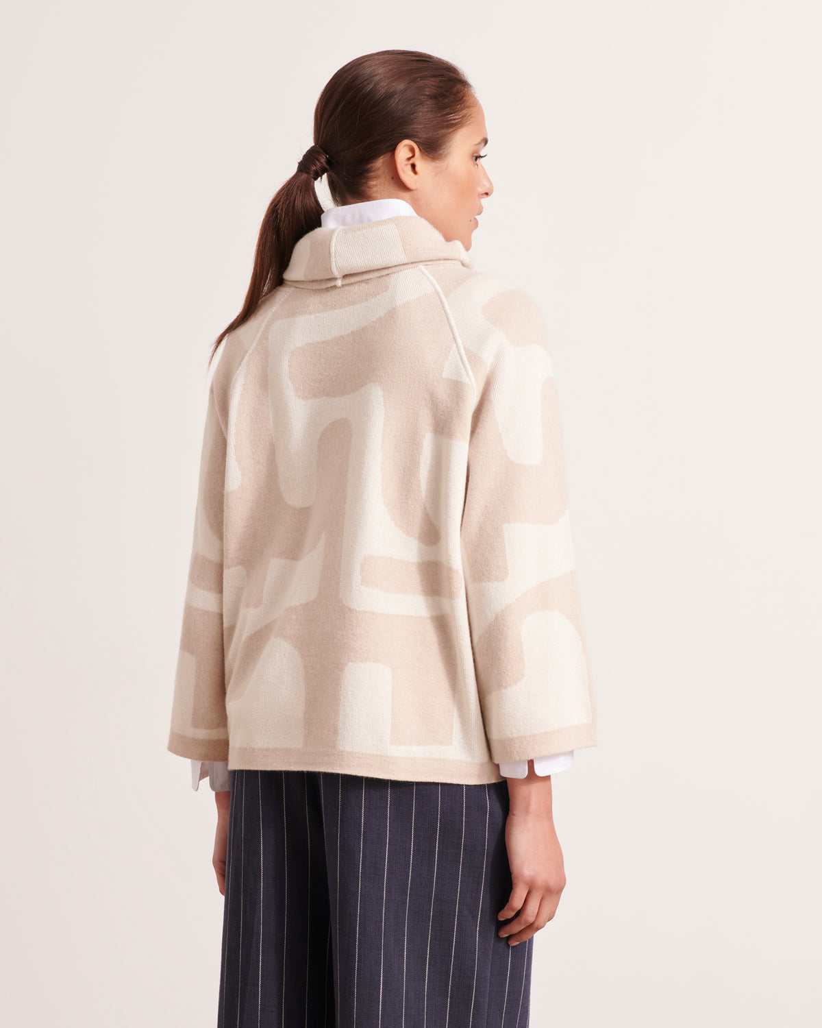 Pull en maille jacquard en laine mérinos et cachemire ARALIA/12068/781