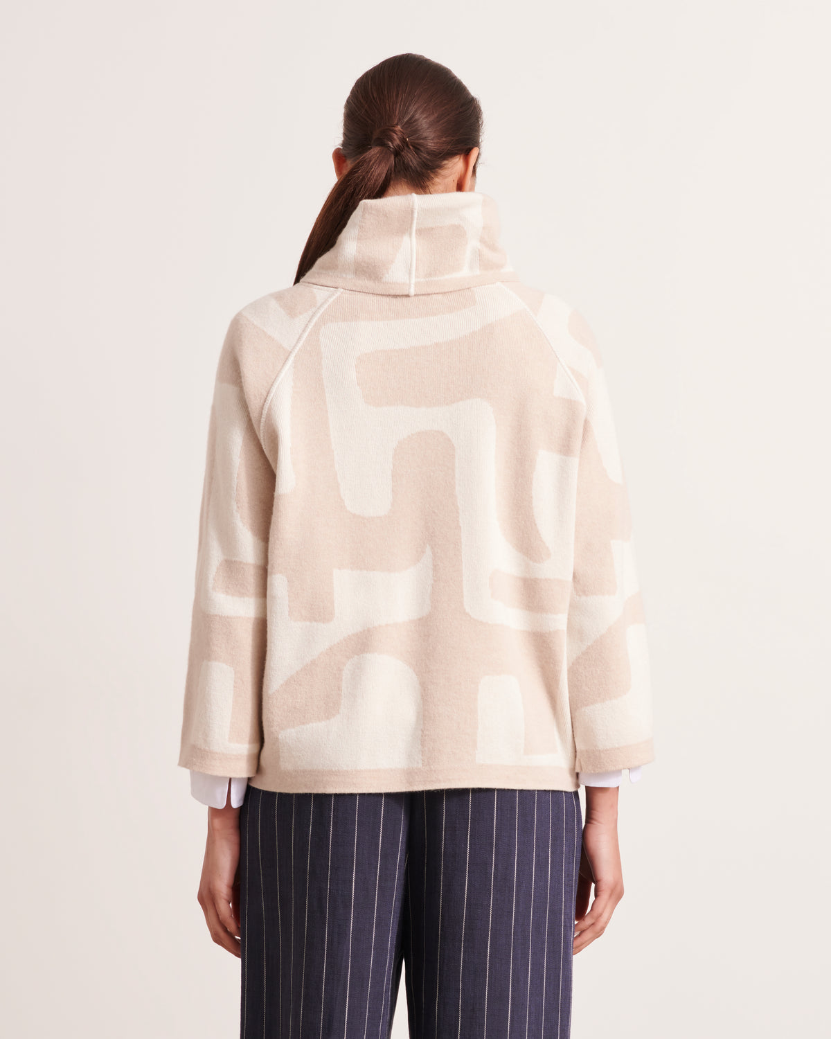 Pull en maille jacquard en laine mérinos et cachemire ARALIA/12068/781