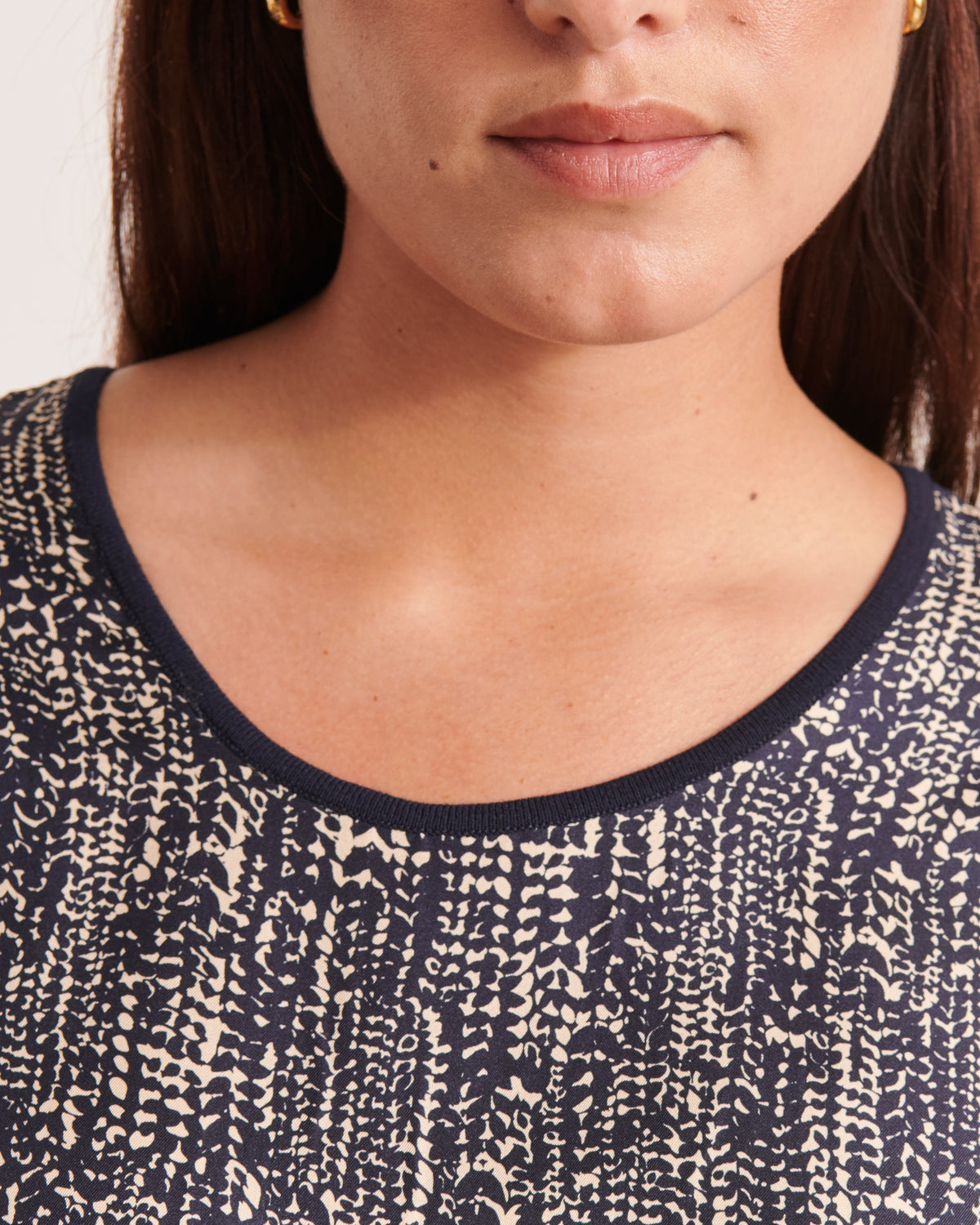 Pull imprimé bimatière manches kimono twin-set ARDOISE/12121/635