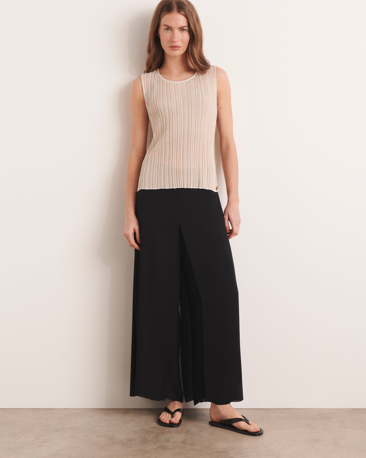 Débardeur beige en maille ARIANE13/13008/003