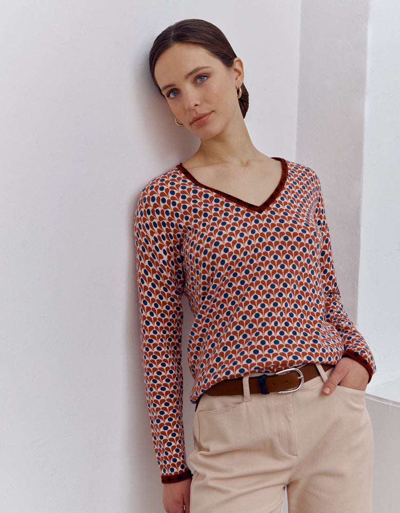 Pull maille imprimé ARROND/86187/816