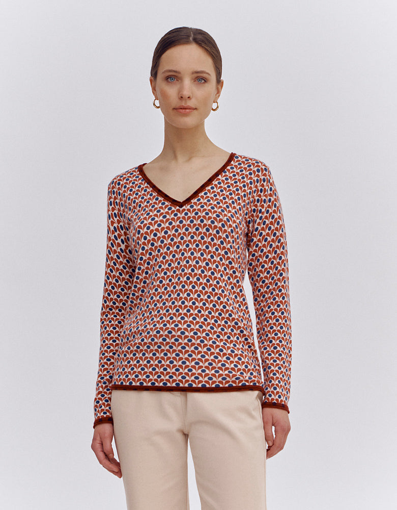 Pull maille imprimé ARROND/86187/816
