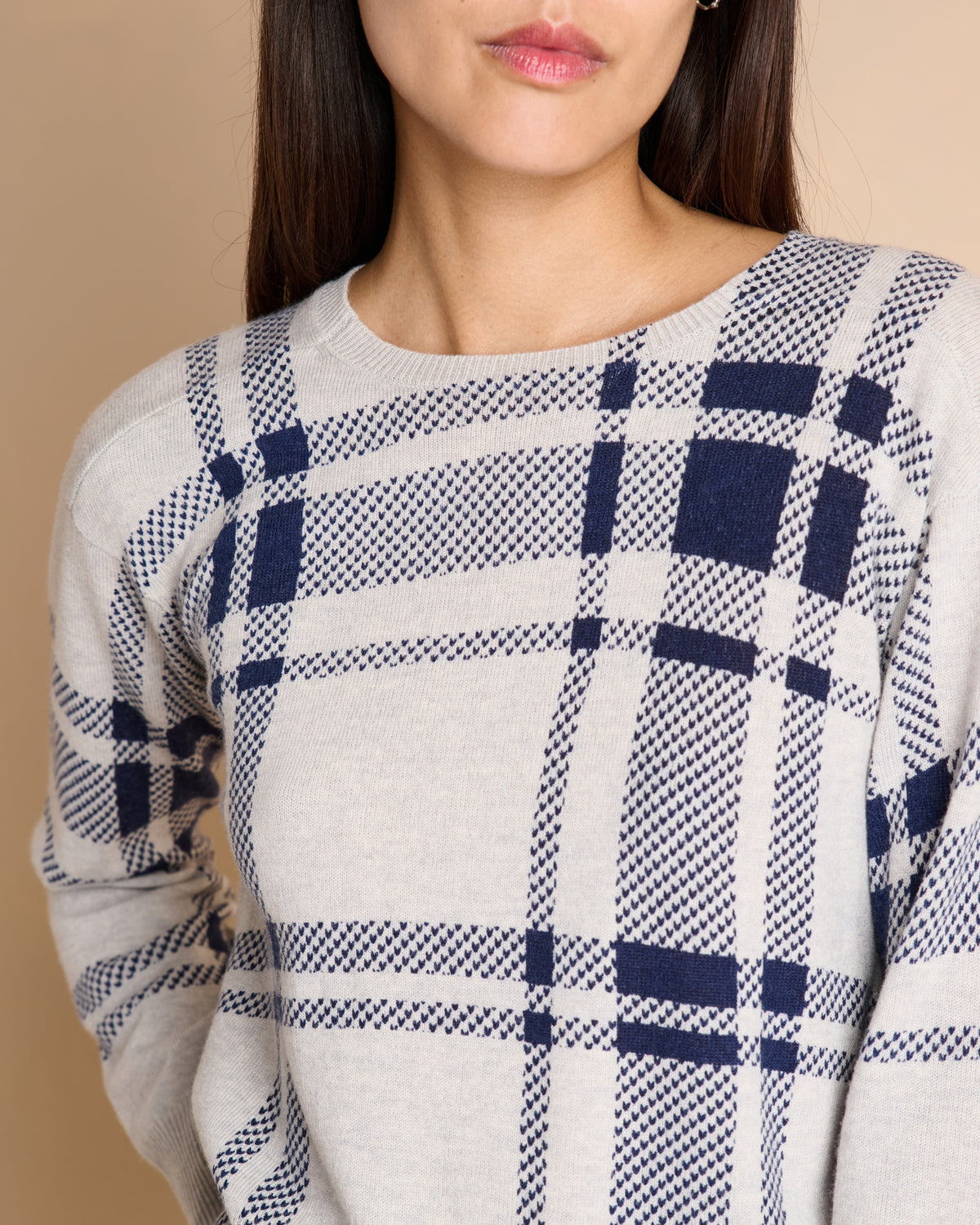 Pull imprimé bleu marine encolure ronde ASQUARE/14219/886