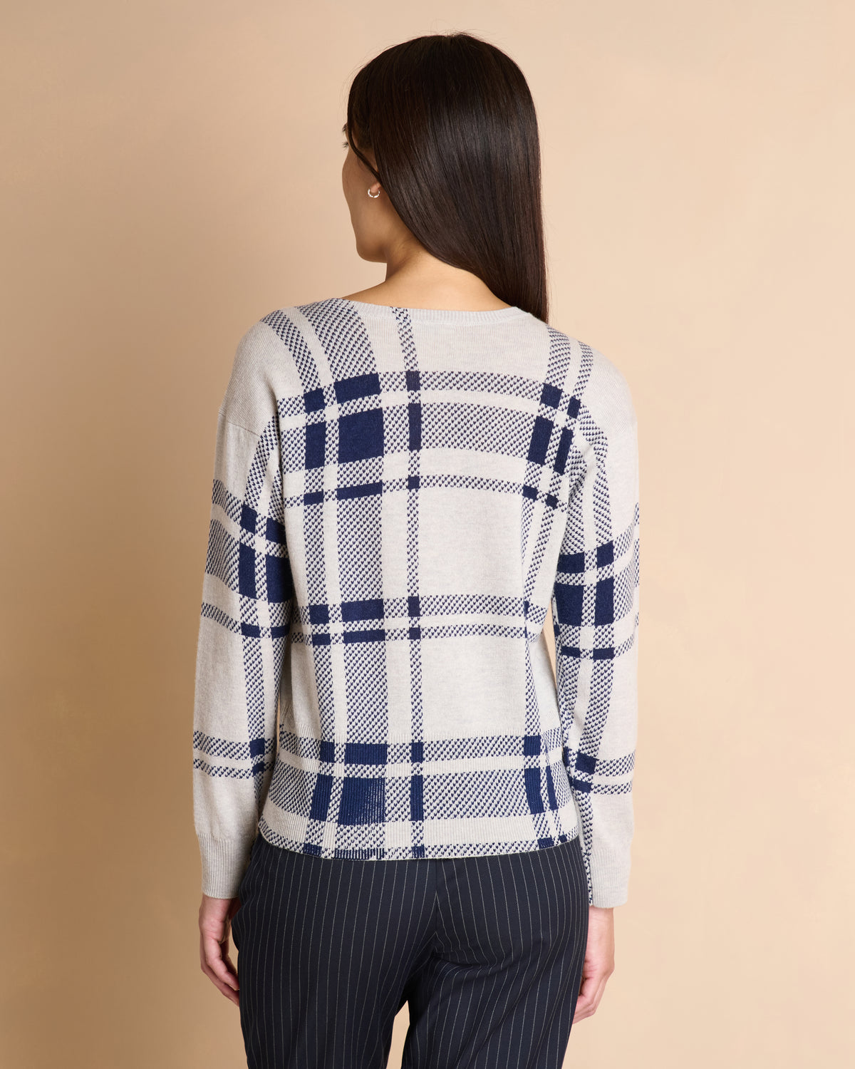 Pull imprimé bleu marine encolure ronde ASQUARE/14219/886