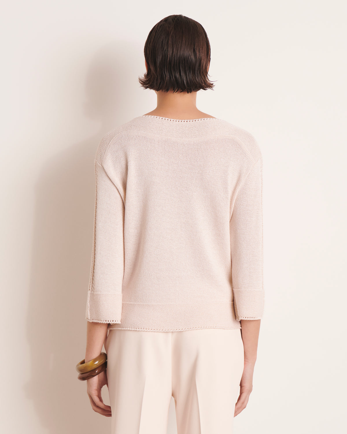 Pull beige encolure bateau ASTRE/13005/030