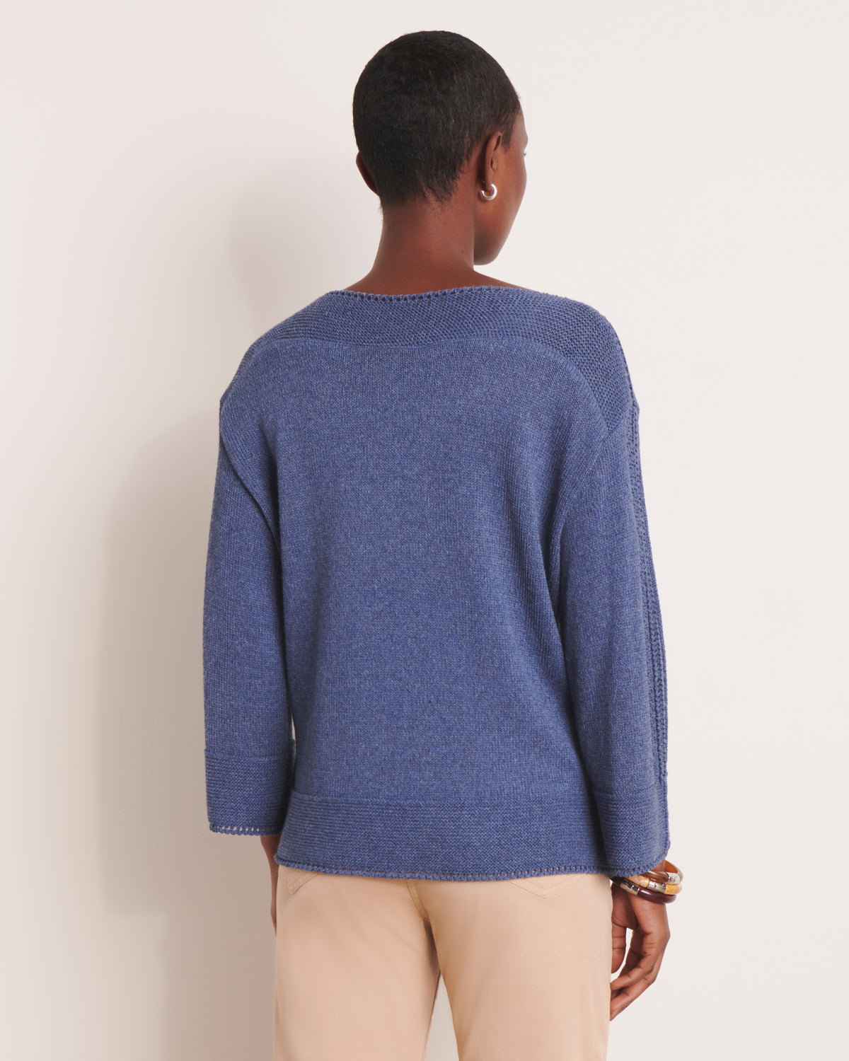 Pull bleu encolure bateau ASTRE/13005/304