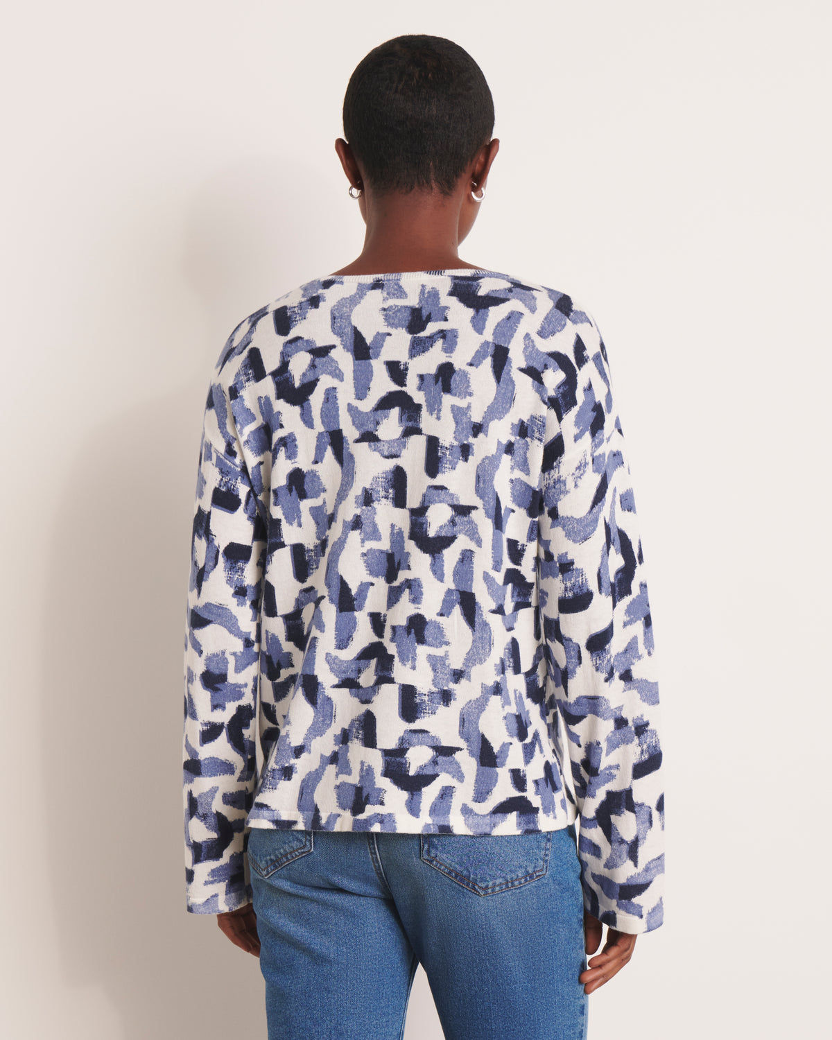 Pull imprimé bleu ATLANTIQUE/13074/881