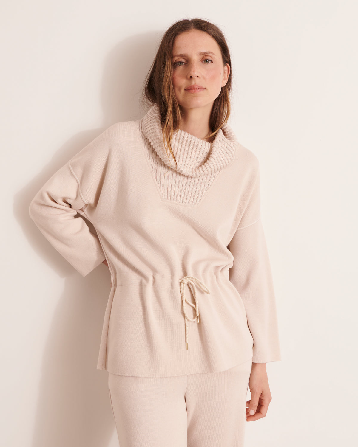 Pull en maille à col roulé et laine mérinos AULNE/12002/781