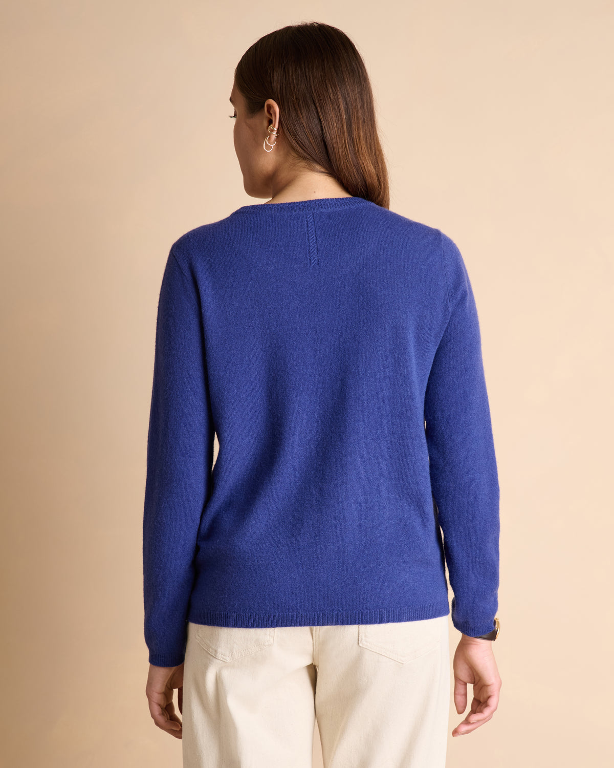 Pull bleu coupe droite encolure ronde manches longues AZOLUX/14056/287