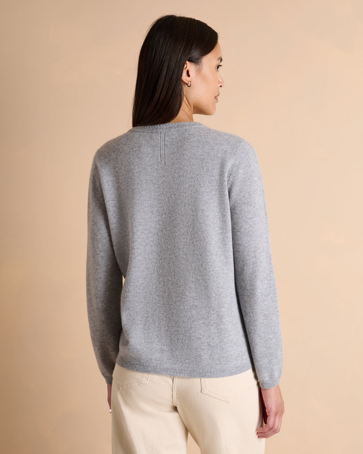 Pull gris coupe droite encolure ronde manches longues AZOLUX/14056/912
