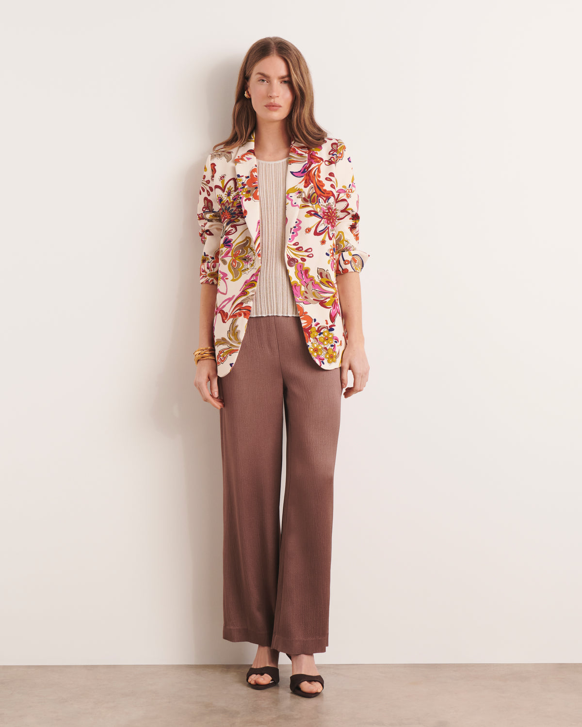 Veste blazer beige imprimée BAILAR/13213/523