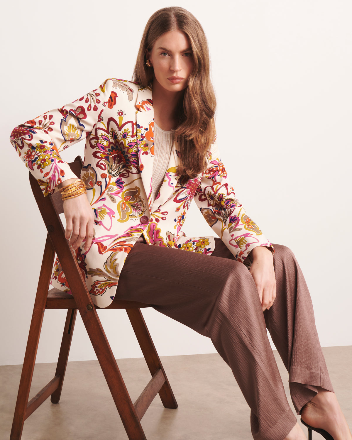 Veste blazer beige imprimée BAILAR/13213/523