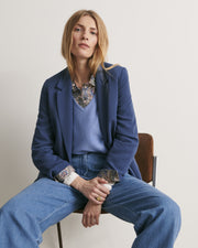blazer en crêpe bleu