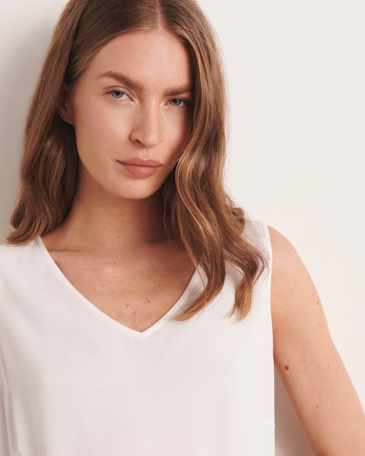 Débardeur beige fluide CARLA/13180/010