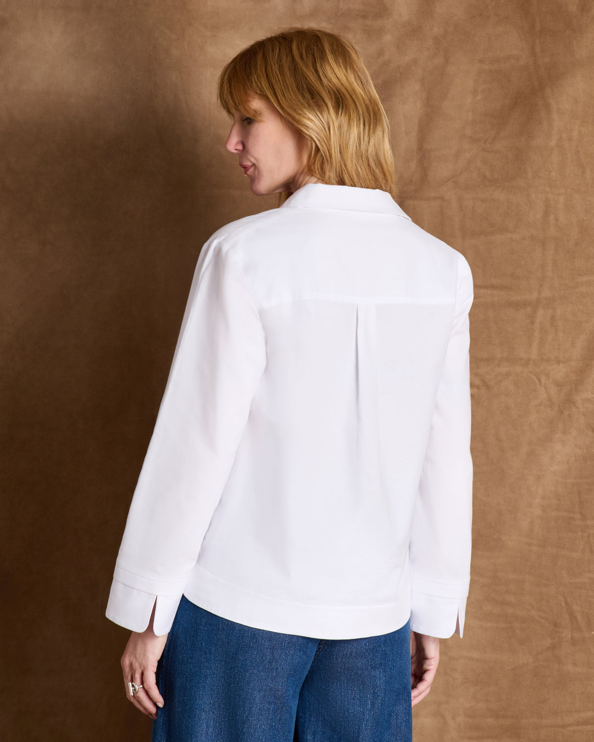Blouse blanche col chemisier manches longues CELESTE/14069/001