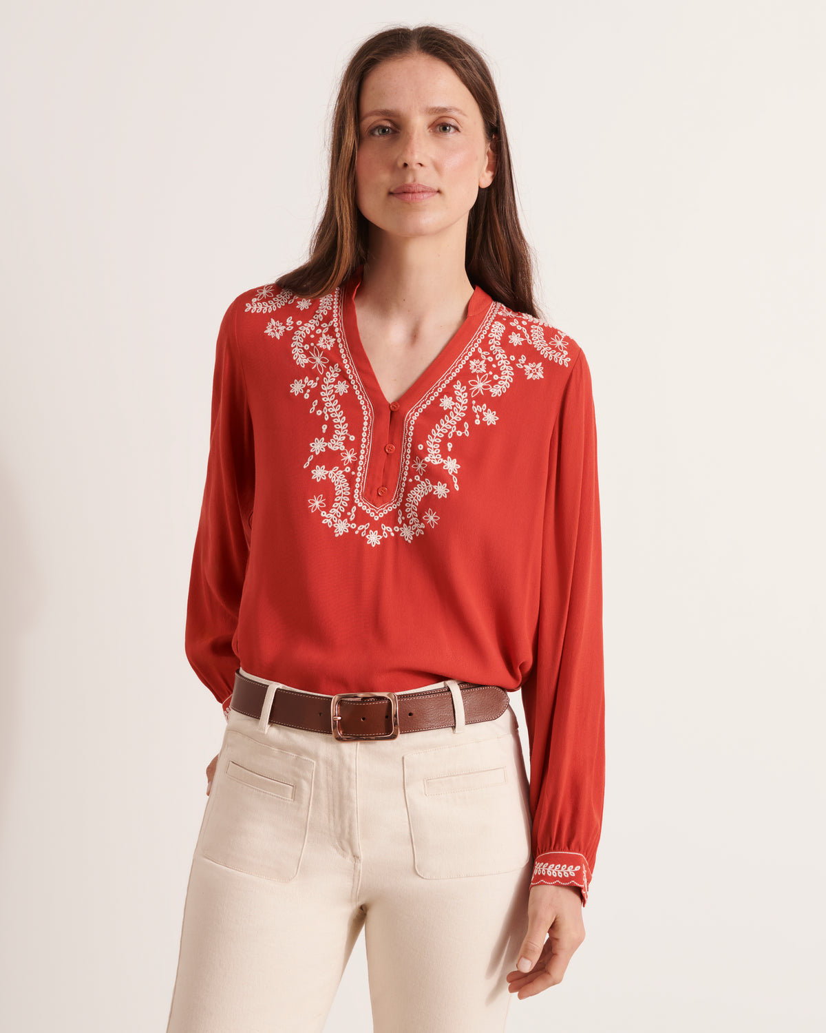 Blouse fluide brodée CLEO/12129/560