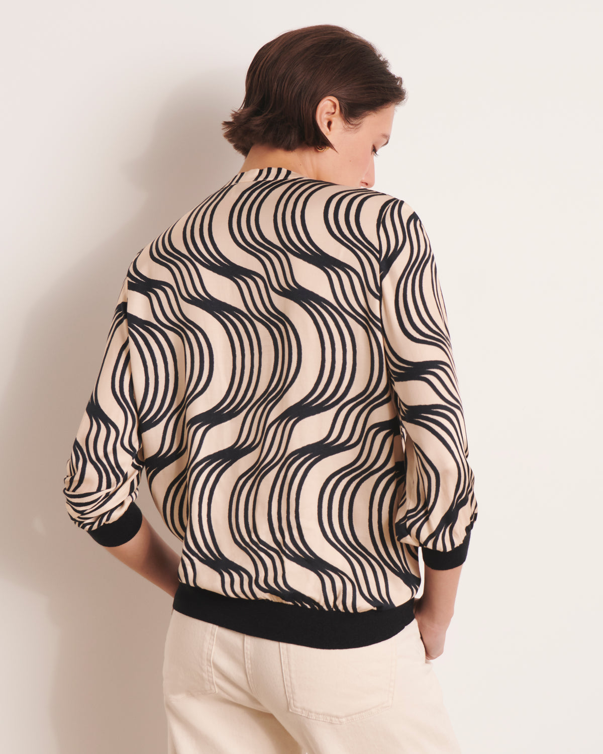 Blouse noire imprimée effet sweat CONCORDIA/13108/670