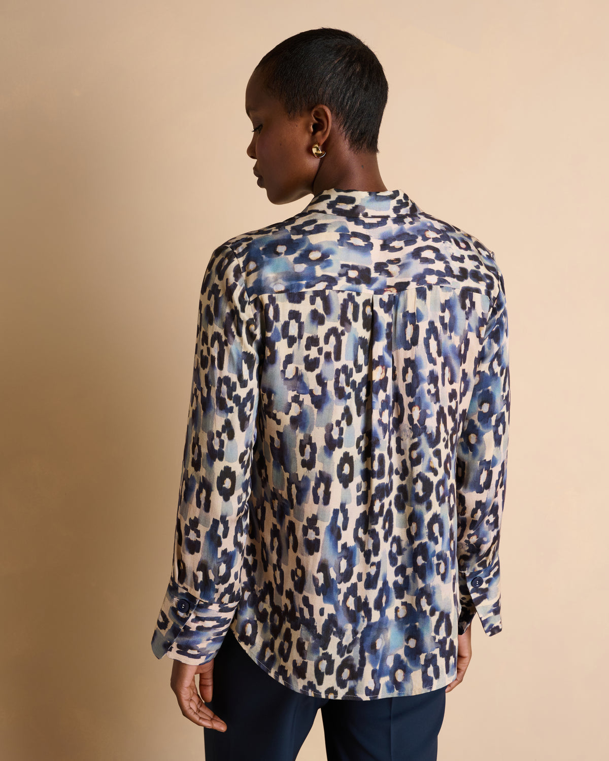 Chemise bleue imprimée manches longues CREATURE/14086/630
