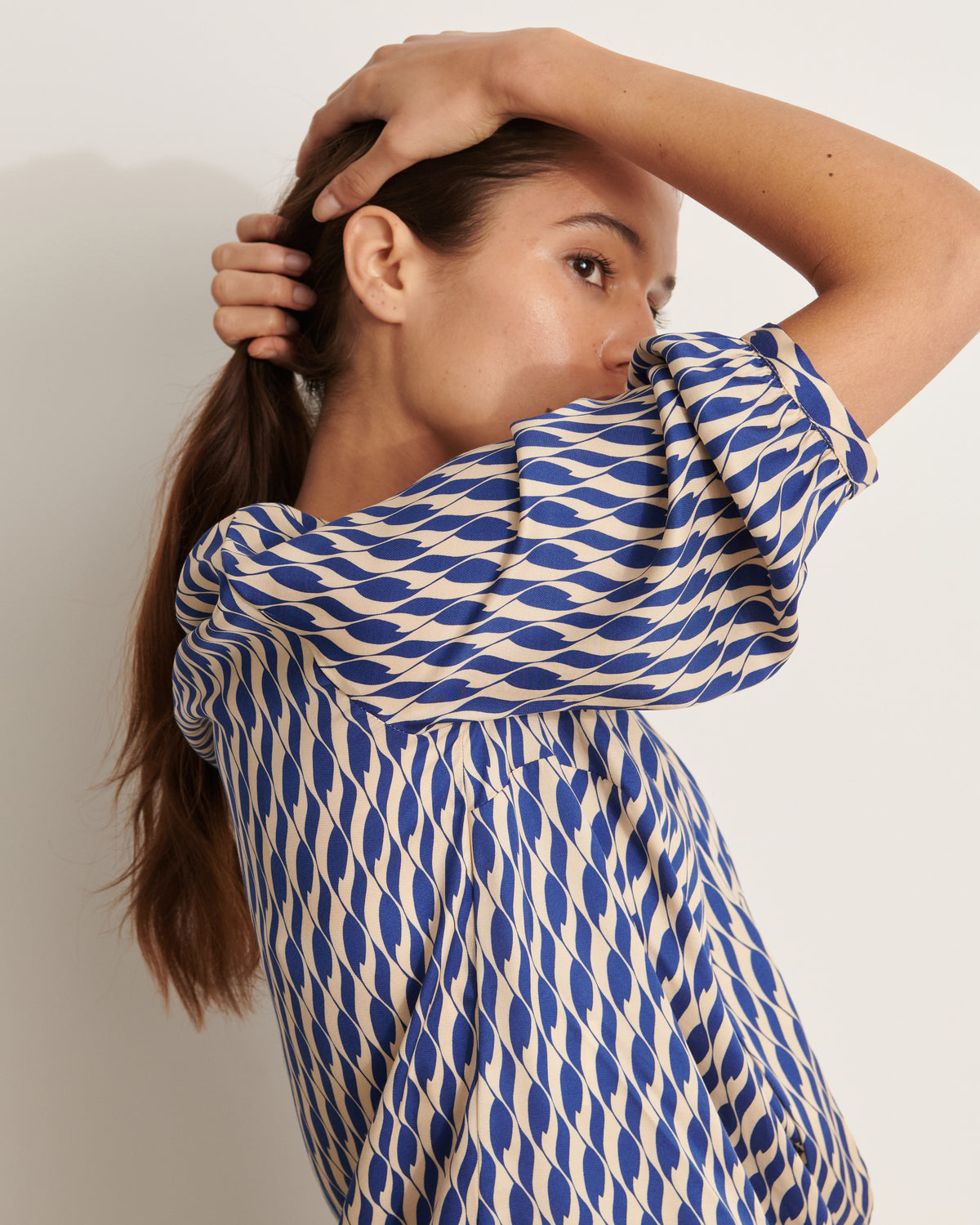 Printed wrap-over blouse CROISETTE/11110/635