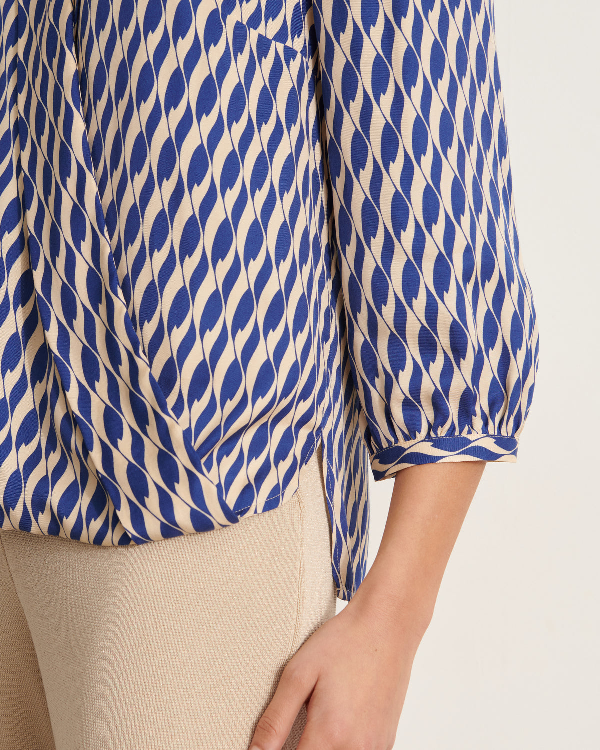 Printed wrap-over blouse CROISETTE/11110/635