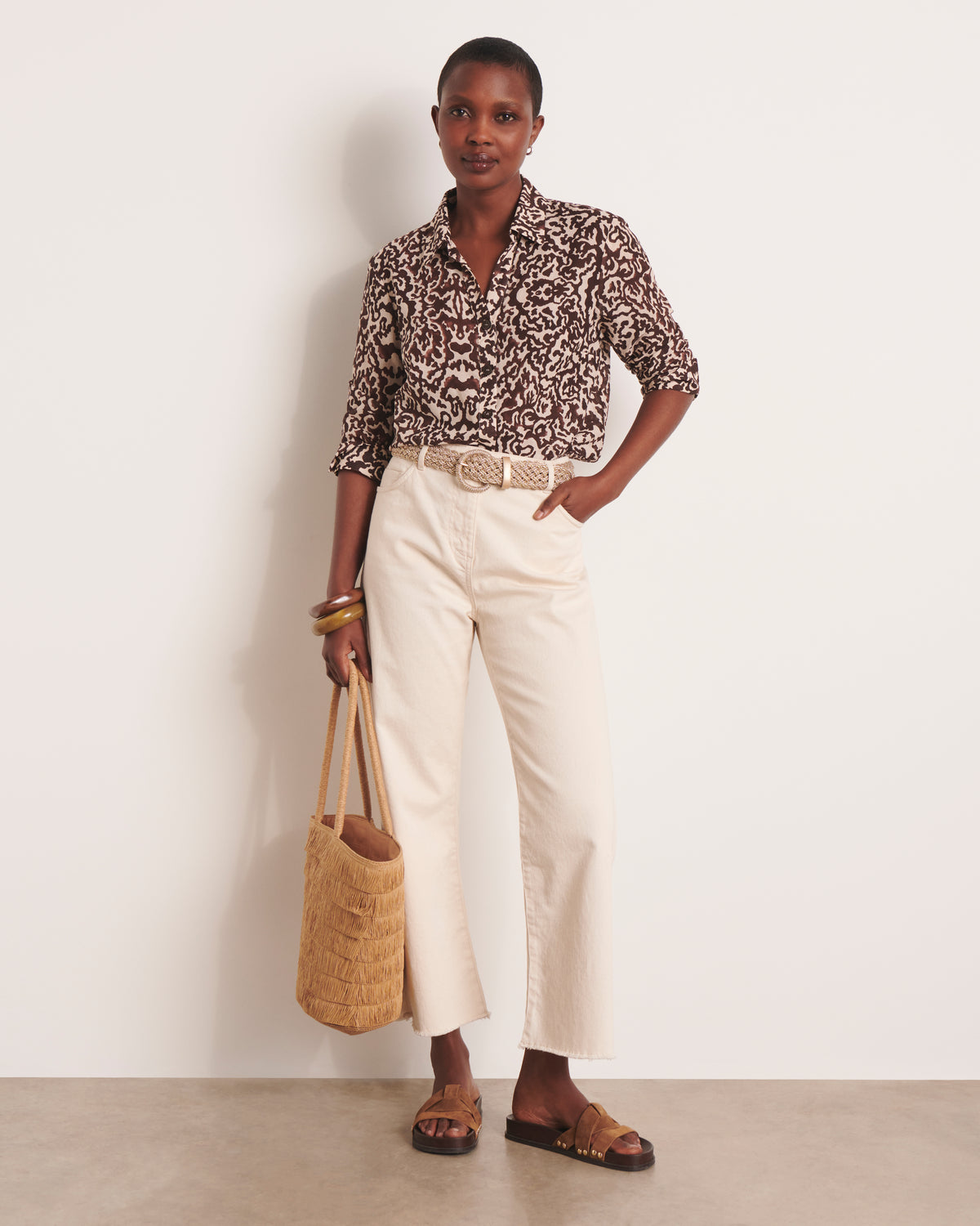 Chemise imprimée marron CUBAIN/13035/540