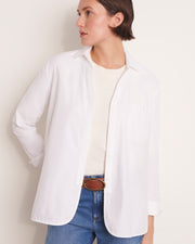chemisier oversize blanc en sergé de coton