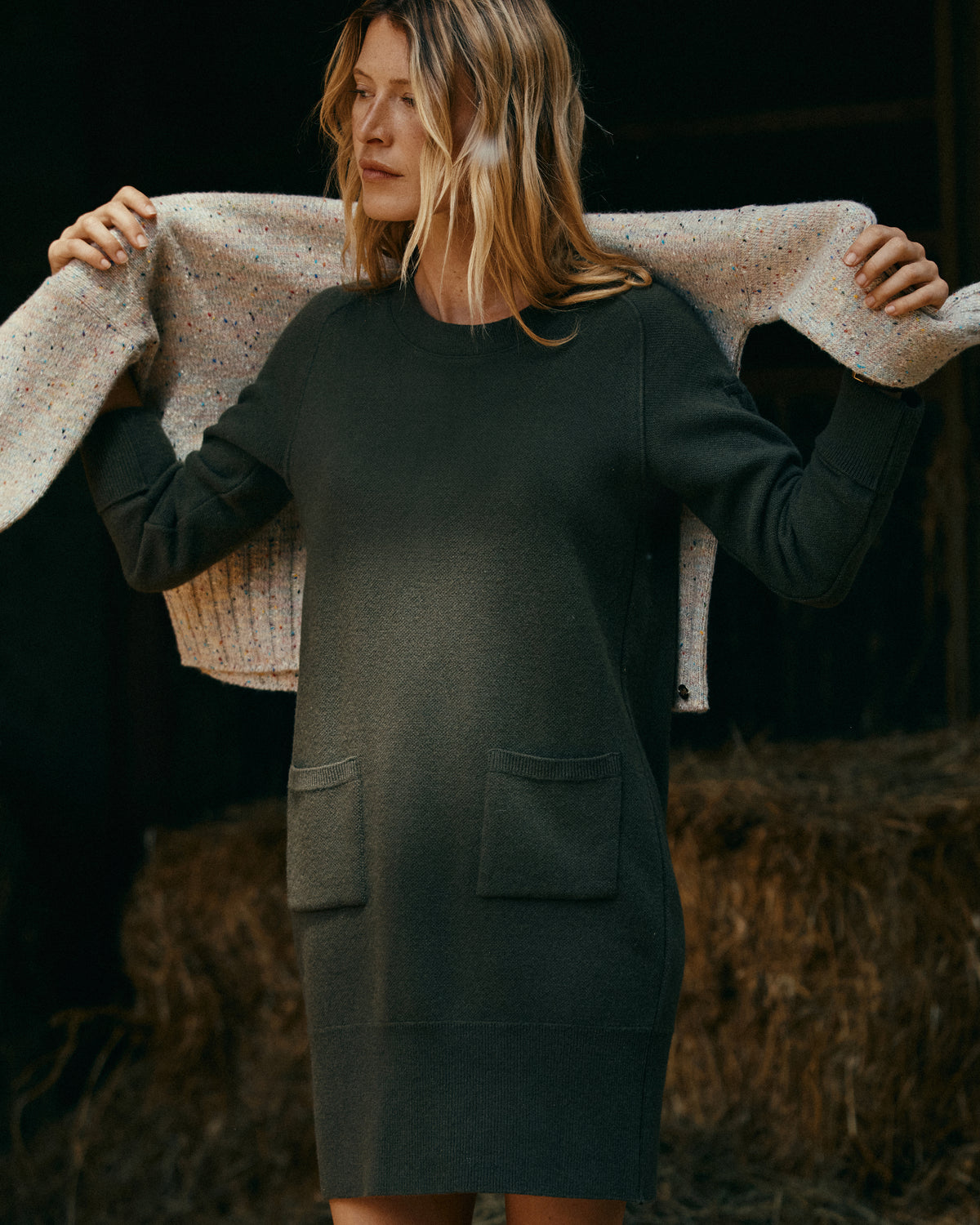 Robe courte en maille cachemire et laine mérinos ORION12/12207/216