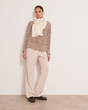 echarpe beige irisée en laine et cachemire