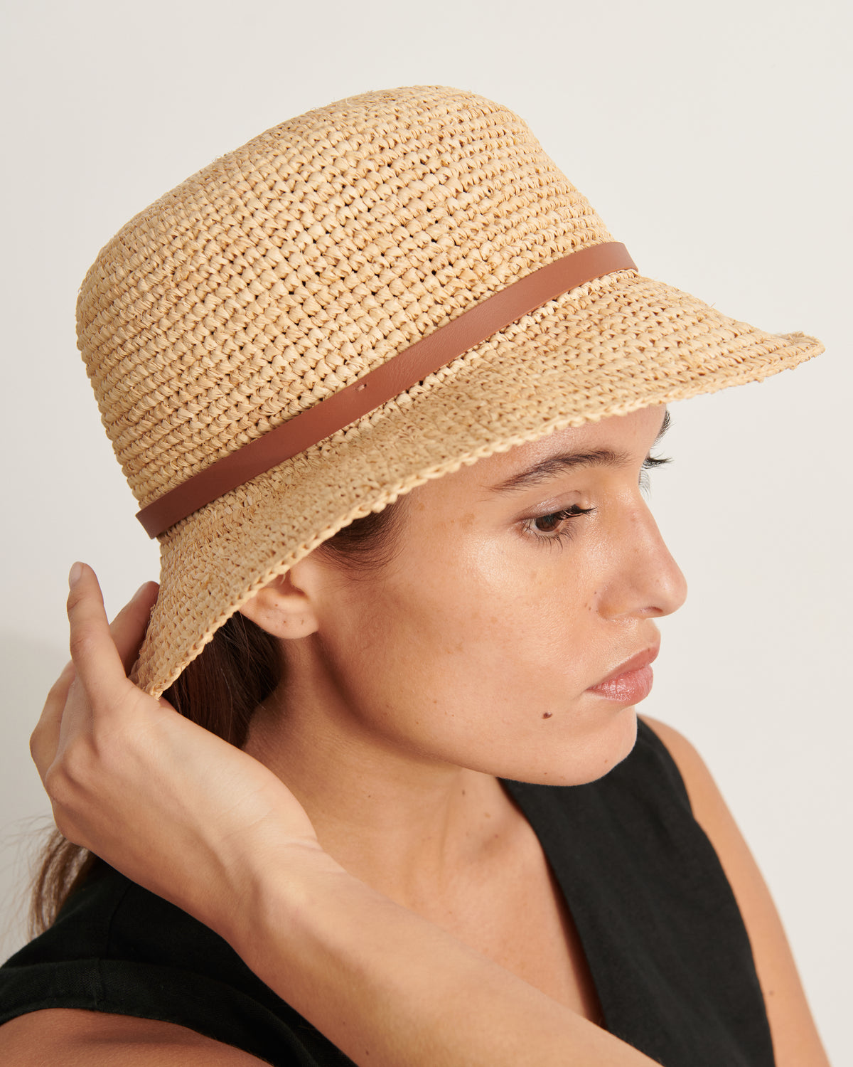 Chapeau cloche avec détail cuir FESTIVAL/11136/007